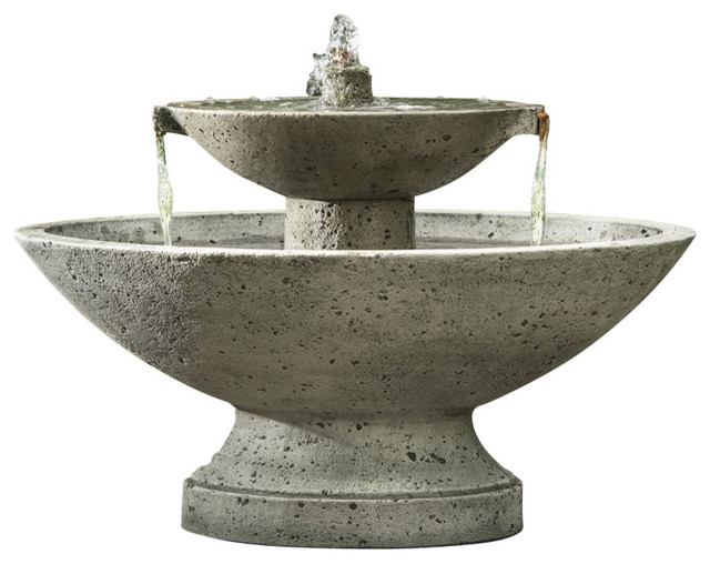 Jensen Garden Water Fountain Transitional Outdoor Fountains And Jensen Garden Water Fountain Aged Limestone
