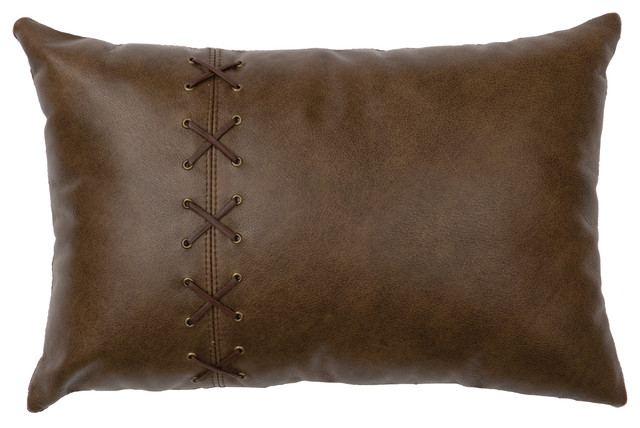Leather Pillow 12x18 Back, Brown Leather Pillows