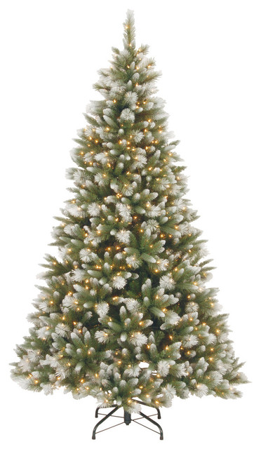 7 1 2 Feel Real Frosted Alaskan Pine Hinged Tree With 550 Light Clear 7 1 2 Feel Real Frosted Alaskan Pine Hinged Tree With 550 Light Clear