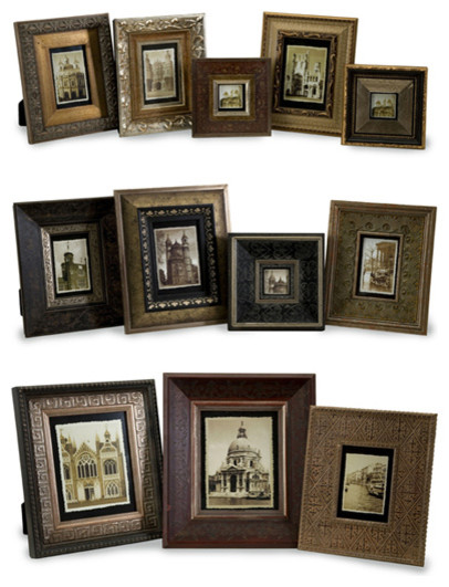 Set of 12 Art Deco Assorted-Size Wooden Traditional Photo Picture Frames