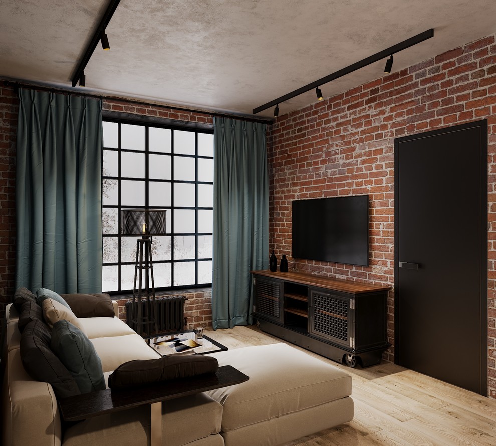 3D проект квартиры-студии 55 м.кв.