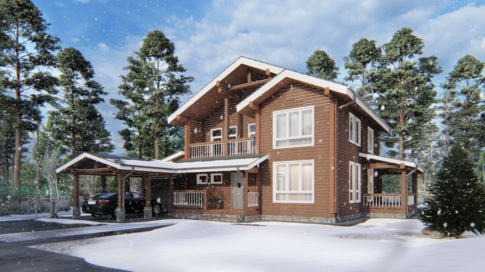 Большой дом из клееного бруса