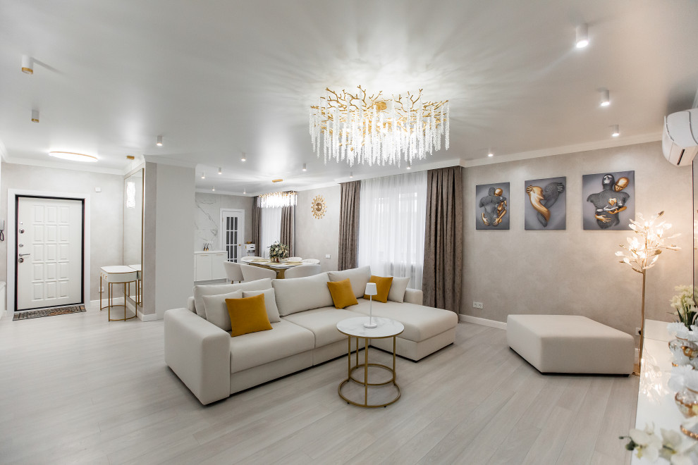 Дизайн просторной квартиры в стиле неоклассики