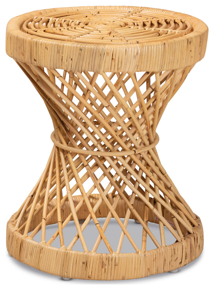 Seville Modern Natural Finished Rattan End Table - Tropical - Side ...