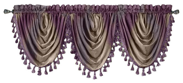 Ombre Waterfall Valance, Aubergine