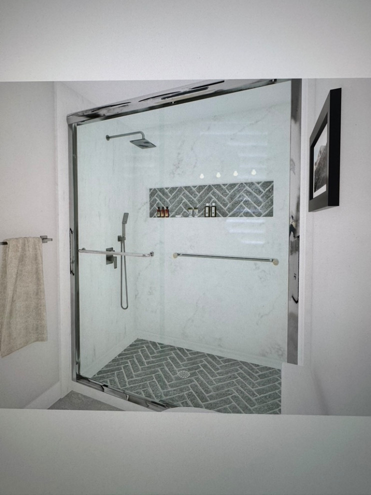 3D rendering bathroom shower concept before build starts.