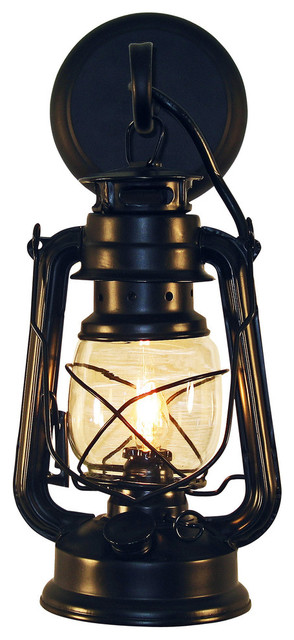 Rustic Lantern Wall Mounted Light Small Beach Style Wall Mounted Lantern Black Small