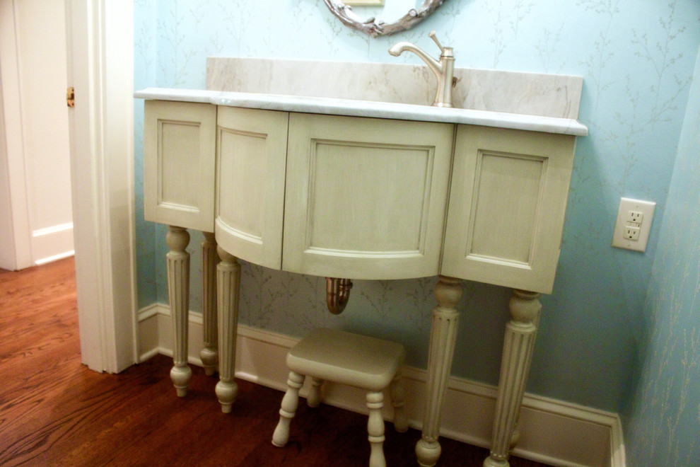 This is an example of a traditional powder room in New Orleans.
