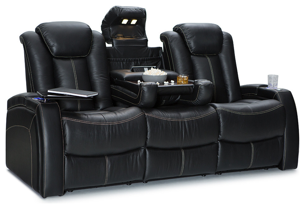 Seatcraft Republic Leather Home Theater Seating Power Sofa