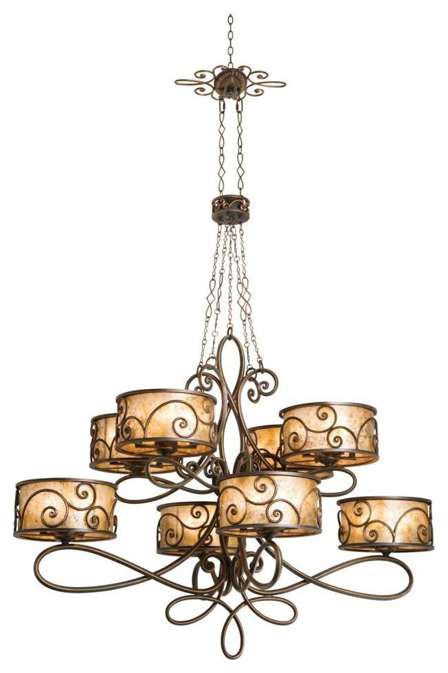 40 Light Chandelier With Aged Silver Finish