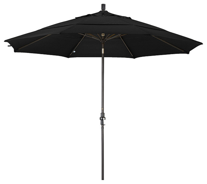 Fiberglass Midnight Black Olefin Crank/Tilt Umbrella (11-foot)