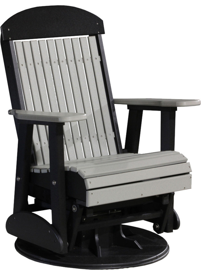 2' Poly Highback Swivel Glider Chair Transitional Outdoor Gliders