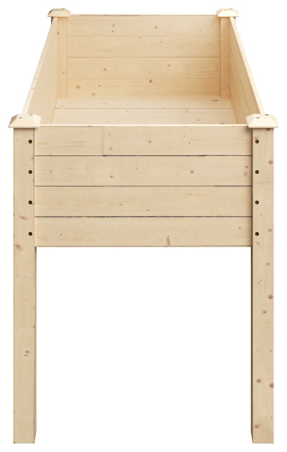 48 x 24 x 30" Wood Planter Box, Liner 5 Cubic Feet Capacity