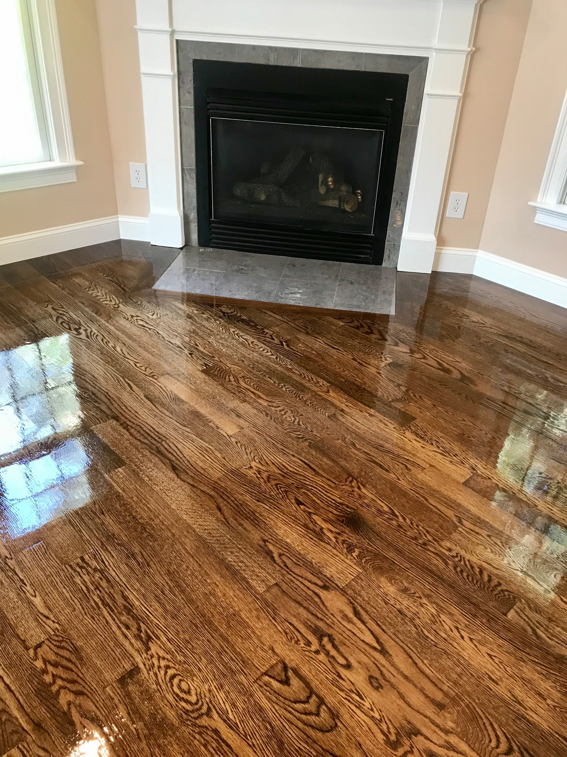 Hardwood Flooring install w/ English Chestnut Stain Finish