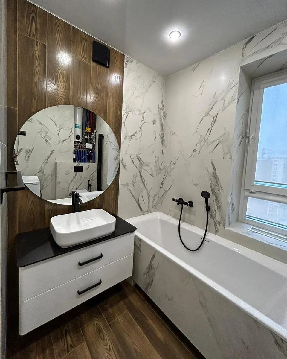 Санузел и ванная комната "Черно-Белое"