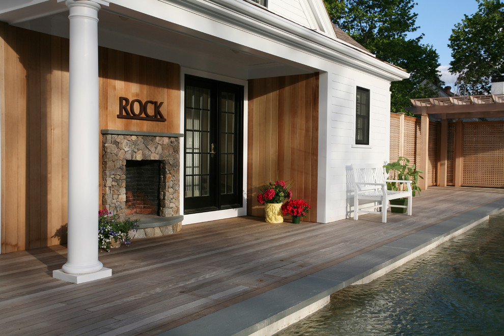 This is an example of a backyard pool in Boston.