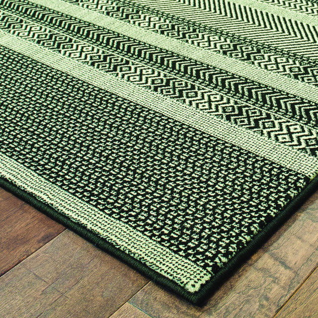 9' X 12' Black Ivory Machine Woven Geometric Indoor Area Rug ...