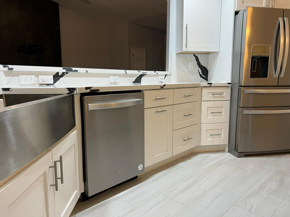 White and Grey modern kitchen