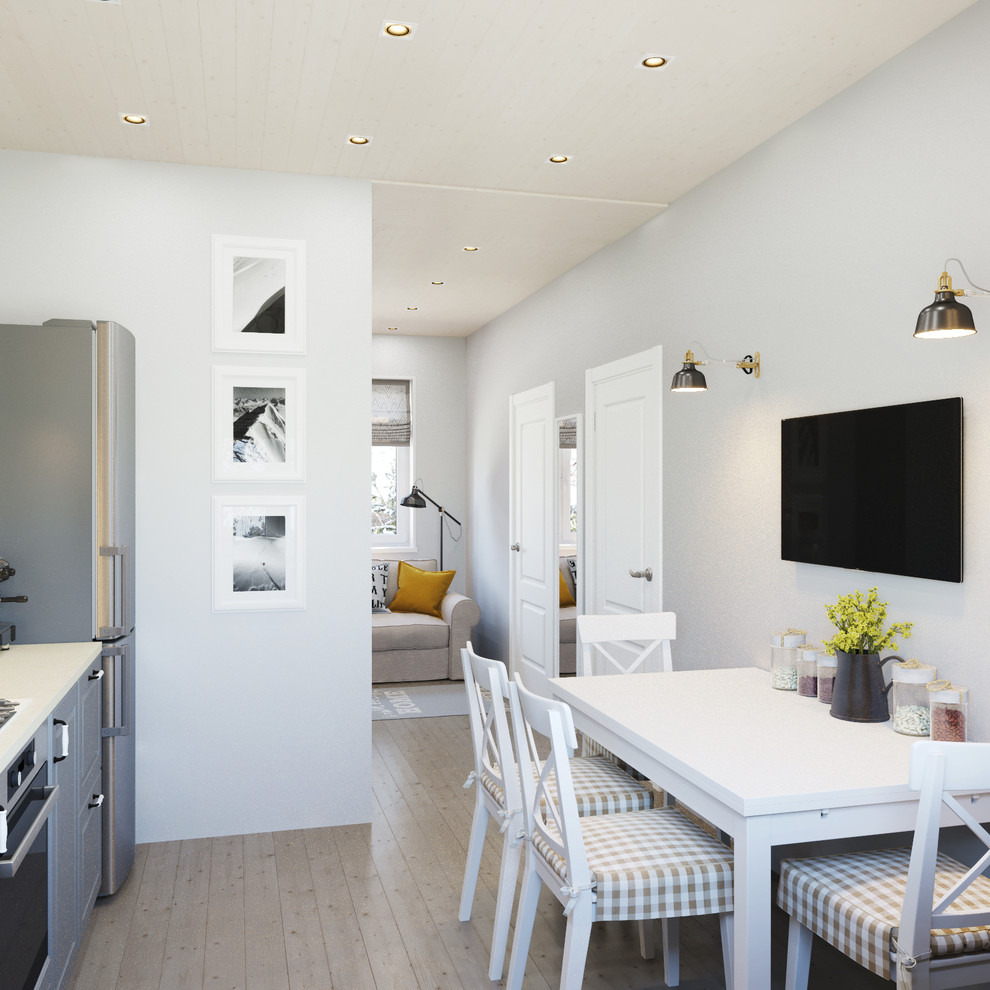 Гостиная-кухня в загородном доме