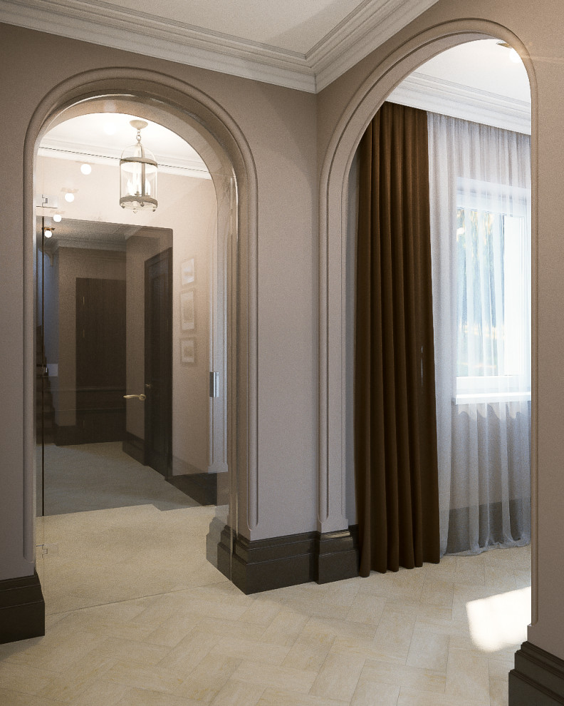 Дизайн холла в коттедже в Американском стиле