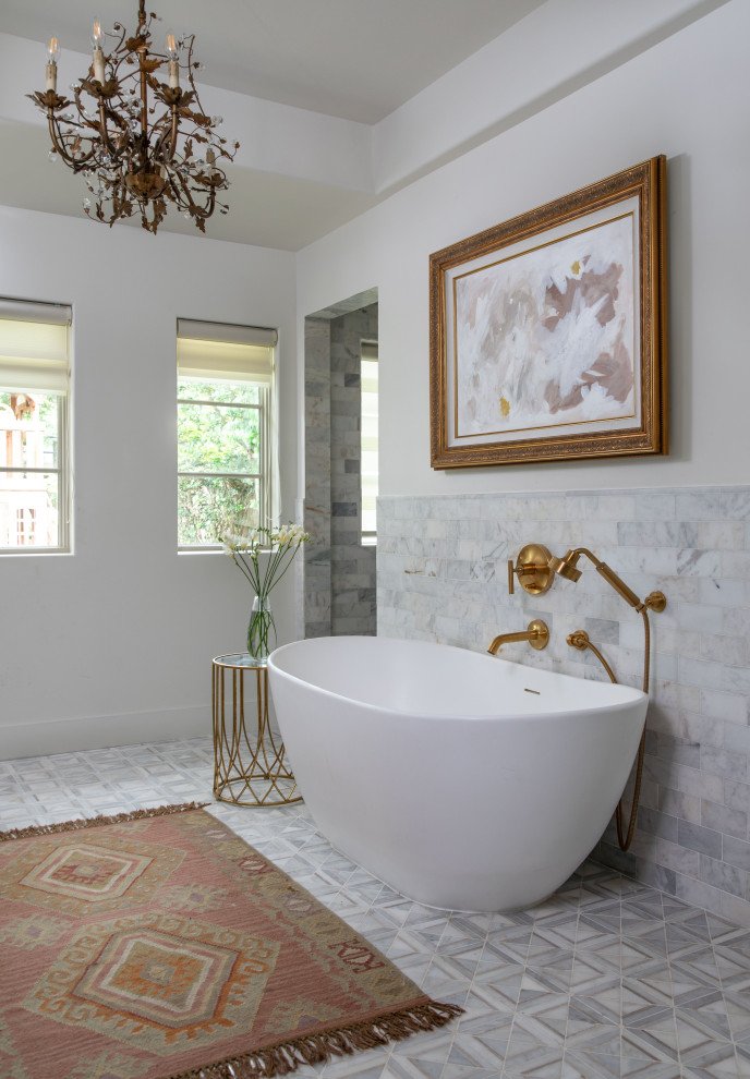 This is an example of a transitional bathroom in Houston.
