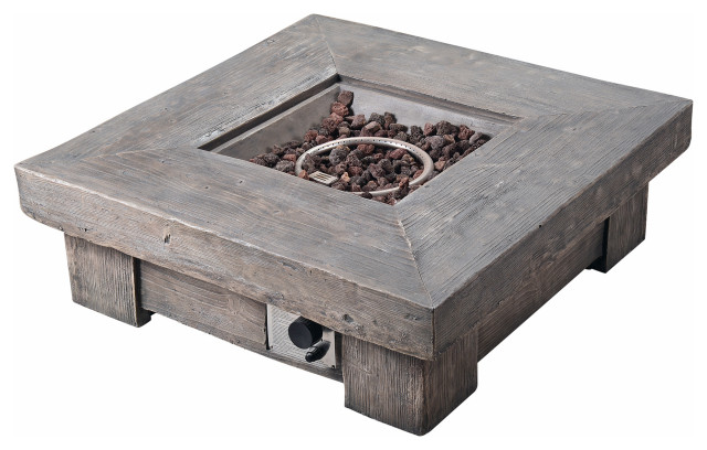Outdoor Square Wood Like Propane Gas Fire Pit