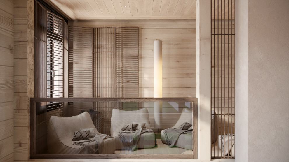 Интерьер подмосковного брусового дома компании Honka