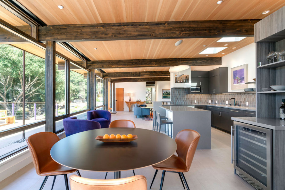 This is an example of a large midcentury dining room in San Luis Obispo.
