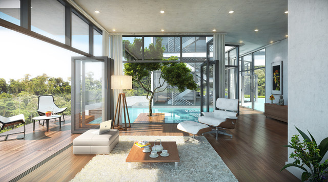 TAIPEI VILLA contemporary-vardagsrum
