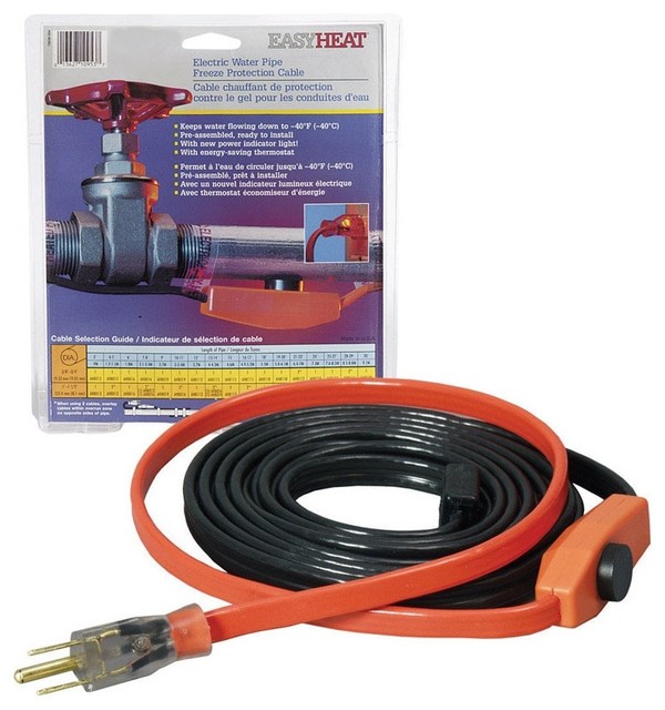 Easy Heat Water Pipe Heating Cable 15', 120Volt Contemporary Space