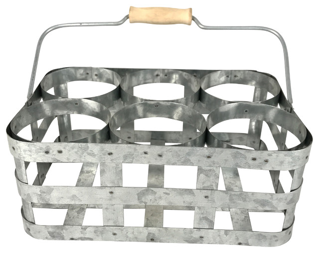 Galvanized Metal Candle Holder, 10" Farmhouse Candleholders by