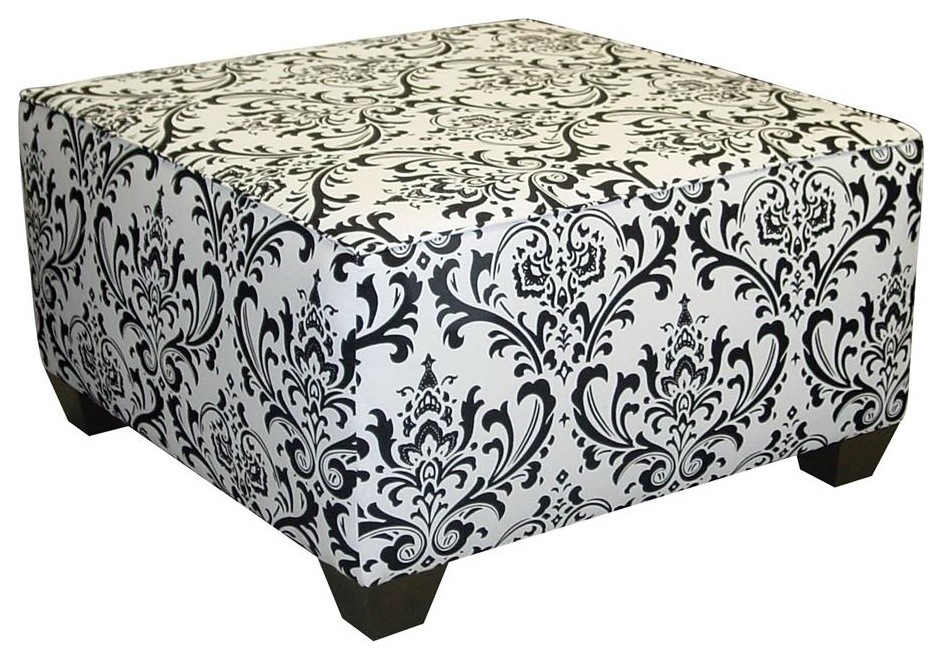 18 in. Square Cocktail Ottoman w Cotton Uphol