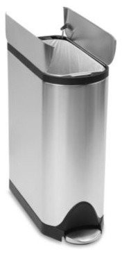simplehuman 45-Liter Butterfly Brushed Stainless Steel Step Trash Can