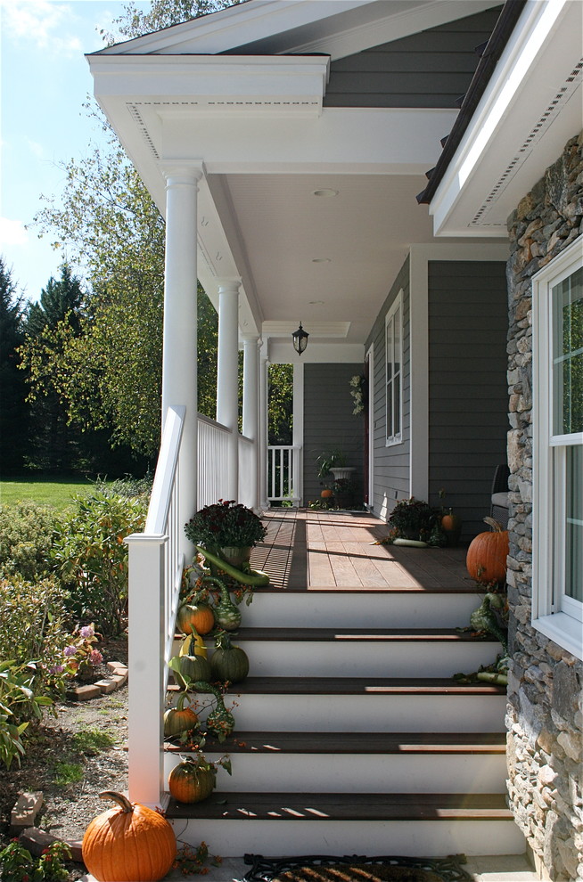 This is an example of a traditional front yard verandah in Boston.