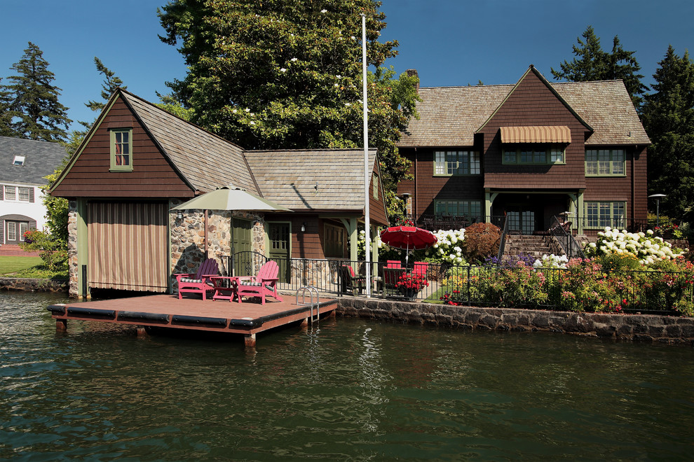 Traditional boathouse in Portland.