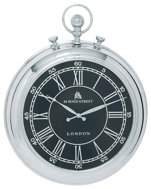 Bond Street London Pocket Watch Hanging Round Metal Wall Clock Decor ...