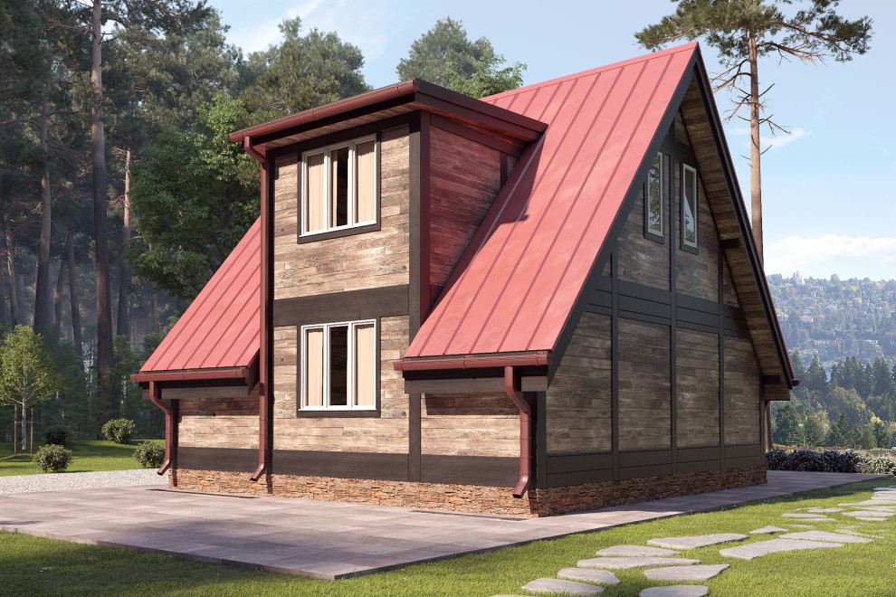 Один из наших готовых проектов фахверкового дома.