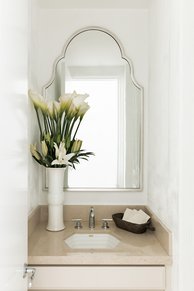 Design ideas for a modern powder room in Other.