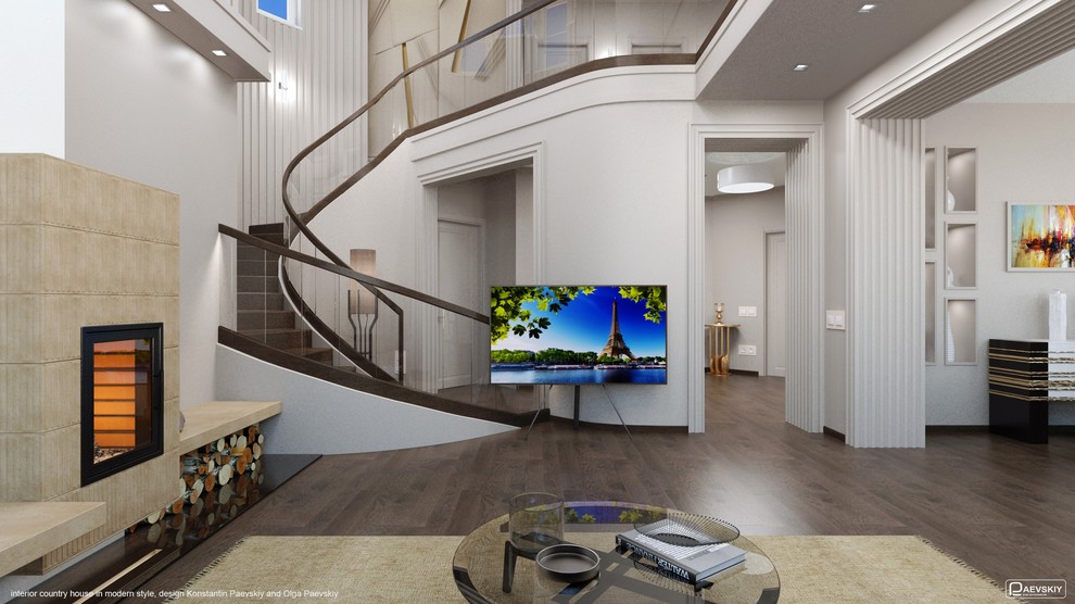 Гостинная загородного дома