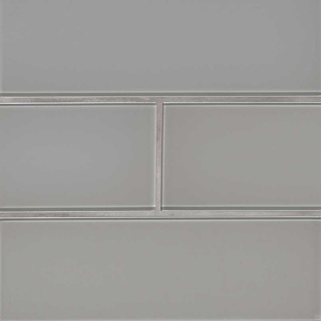 Oyster Gray 4x12 Glass Subway Wall Tile, 35 Sft