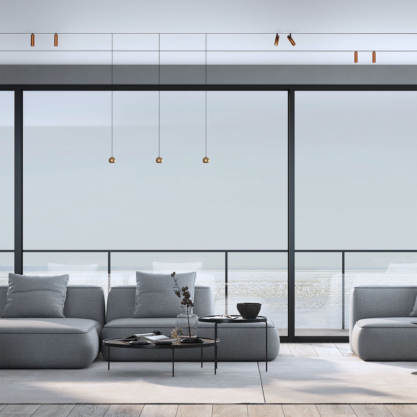 Slim Magnetic Умный трековый светильник 7W 2700-6500K Dim Cubo латунь