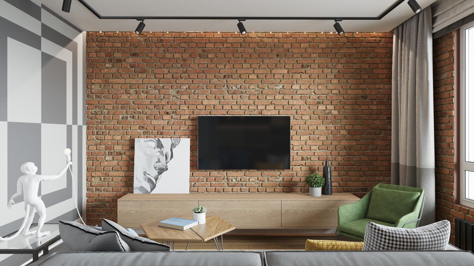 ЖК Южный Город. Современный интерьер с яркими акцентами.