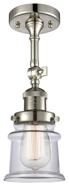 Franklin Restoration Small Canton 1 Light Semi-Flush Mount, Polished ...