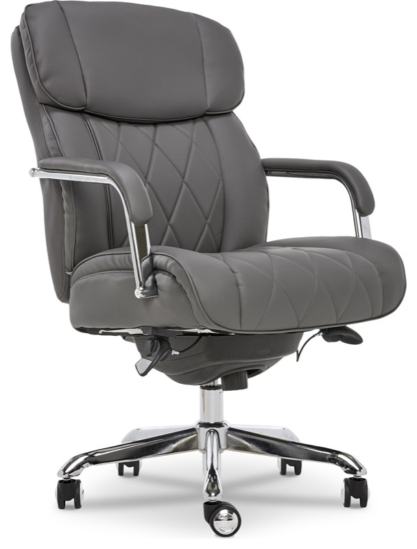 LaZBoy Sutherland Quilted Leather Executive Office Chair Black Bonded