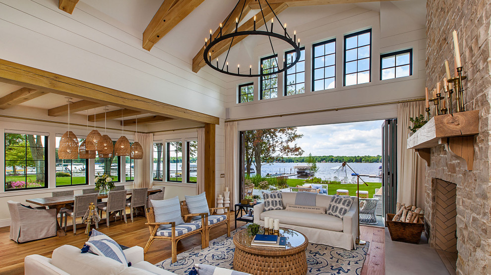 A COASTAL STYLE LAKE HOME - Beach Style - Family Room - Detroit - by ...