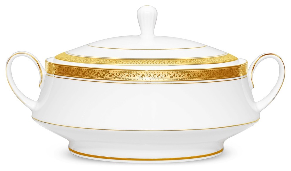 Noritake Crestwood Gold Sugar Bowl With Lid – Elegant Porcelain With Gold Band - View #10