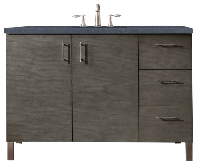 Metropolitan 48" Single Vanity, Silver Oak, Charcoal Soapstone Quartz