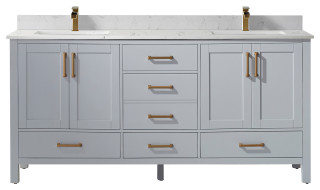 Shannon Paris Gray Bathroom Vanity Set, 72 Inch, Without Mirror