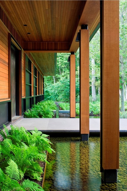 Quaker Bluff Residence rustic-entrance