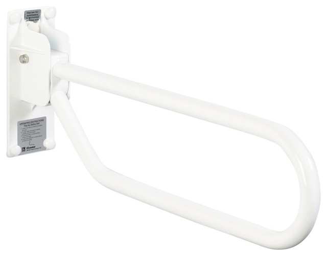 96Series 1.25" Locking Hinge FlipUp Rail, White Transitional Grab Bars by Grab Bar